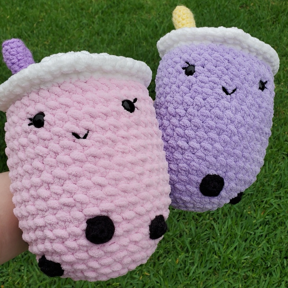 🧋Handmade Milk Tea Boba Crocheted Plushie - Picture 4 of 9